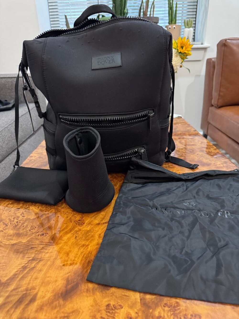 Dagne Dover Indi backpack / Diaper Bag - Black Neoprene